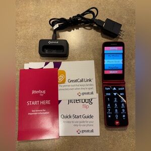 Alcatel OneTouch Red Jitterbug 4043S Flip Phone GreatCall Network - Tested